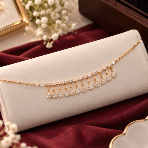 Elegant Gold Triangle Charm Designer Chain ✨