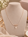 Rose Gold Pearl Drop Designer Chain Necklace
