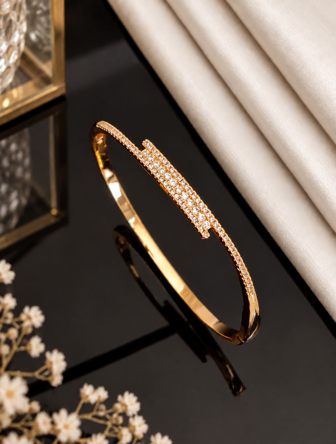 Royal Pavé Gold Cuff Bracelet